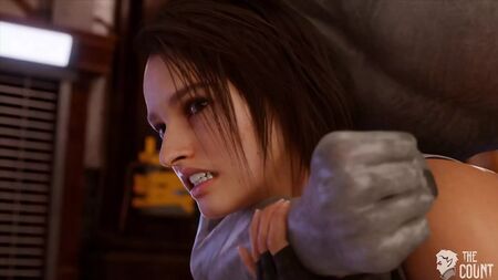 Jill es sorprendida por el Sr. X y se la folla hasta que le hace un enorme creampie