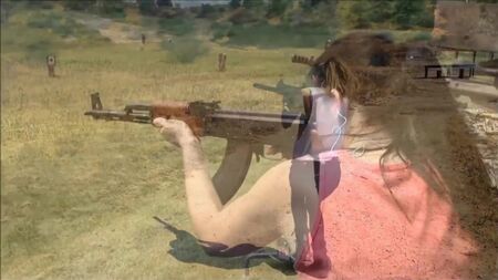 Hermosas mujeres militares disparando, chicas sexys, armas, ejército, soldadas, belleza, uniformes, armas de fuego, чвк