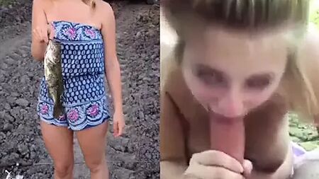 Maya haciendo una mamada con foto