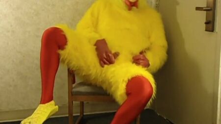 DISFRACE de pollo en una silla