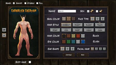 Marvin, el elfo alto - Chaval guapo desnudo - Juego «Lust for Adventure»