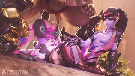 Overwatch - D.Va y Widowmaker: sexo a lo perrito orgásmico con una corrida espectacular (con sonido)
