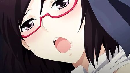 Una chica de anime monísima que está aprendiendo a chupársela