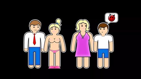 Juego erótico «Mamá sexy, por favor» con un hijastro engreído