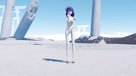 Genshin. Raiden Shogun. Genshin desnuda. Desnuda, sexy, ardiente, tetas grandes, culo firme, chica sexy