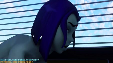 Raven se folla a Starfire con su polla futanari (versión futa)
