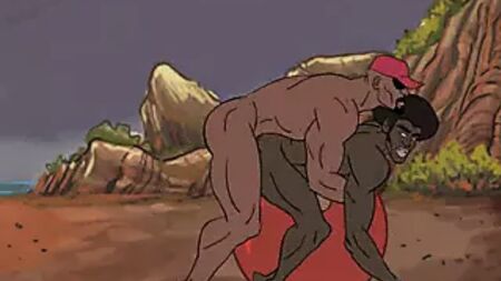 Dibujo animado de un hombre negro gay