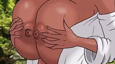 Juego erótico hentai de tetas grandes en el bosque