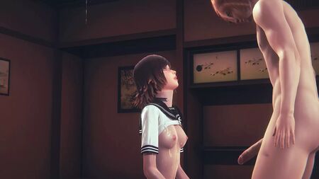 Hentai sin censura en 3D: Kaya practicando sexo sobre un tatami