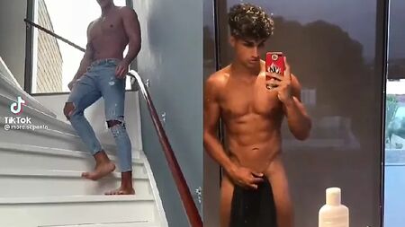 Masturbación a mano con un chico guapo