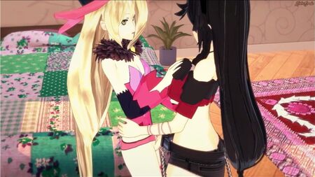 Velvet se folla a Magilou con un arnés. Tales of Berseria Hentai