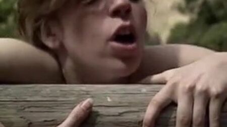 Una chica de tetas grandes se folla al aire libre