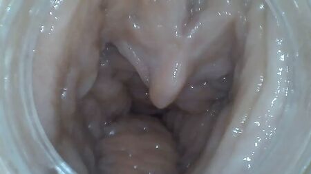 ¡Esto es lo que ve tu polla! ¡Contracciones vaginales en la cámara del consolador!
