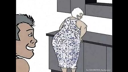 ¡Una abuelita negra a la que le encanta el sexo anal! ¡Dibujos animados!