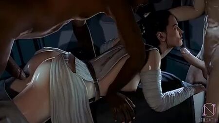 Rey Skywalker x Stormtrooper - sexo en grupo; gangbang; BBC; blacked; interracial; 3D sex porno hentai; (por niisath) [Star Wars]
