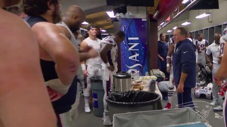 Celebración en el vestuario de los Patriots vs Buccaneers - Semana 5 (2017)