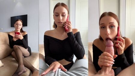 ¡Mi novio me envió a hacer trampa! ¡Le conté por teléfono cómo me jodieron en la garganta!