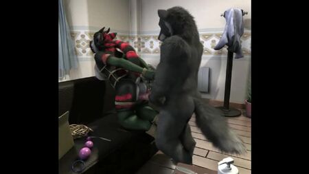 3D Yiff de H0rs3 Yiff Futa Porno furry Sexo E621 FYE bondage duro BDSM: un lobo se folla a una futanari con escamas de dragón, una chica con polla y una transexual