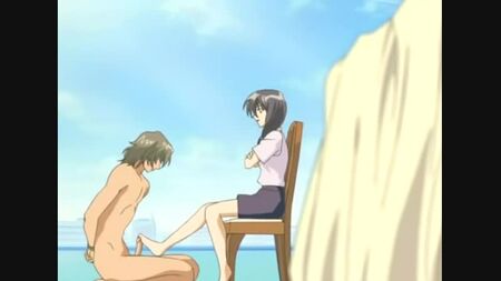 Paja con los pies en el hentai femdom