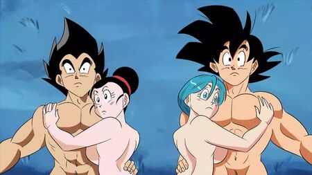 Bulma Briefs x Gogeta y Chichi x Son Goku - cabalgando; corrida interna; orgasmo; tetas grandes; porno hentai de sexo en 3D; [Dragon Ball Z]