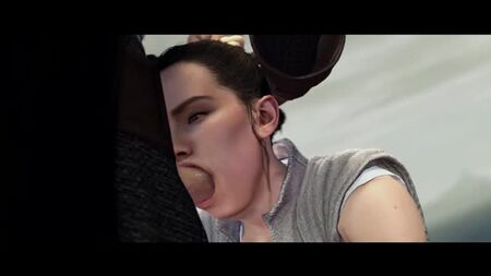 Rey - «Primera lección»; sexo oral; mamada; garganta profunda; follada facial; corrida; tragarse el semen; porno hentai 3D; [Star Wars]
