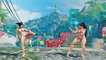 Street Fighter V — Juri contra Chun-Li — Mod de desnudos