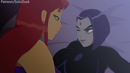 (Sonido) Starfire y Raven futanari en una animación futa [DC, Jóvenes Titanes; Porno; Hentai; Chica con pene; R34; Sexo; 2D; хентай; футанари]