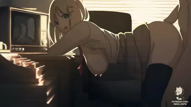 Amelia Watson - gif; animation; doggystyle; big butt; big boobs; stockings; 3D  sex porno hentai; [Hololive | Virtual YouTuber]