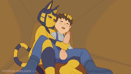 Animal Crossing: Ankha x Chelodoy, animación, anime, porno, 18+, anime, animación, hentai, sexo, hentai