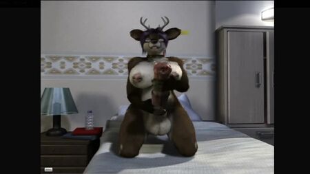 3D Yiff de H0rs3: porno futanari y furry, sexo, E621, FYE, chica ciervo futanari, masturbación, corrida