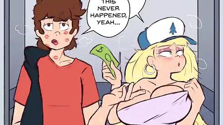 Dipper Pines y Pacifica Northwest se acuestan en un ascensor