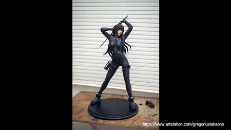 Estatua de Reika Shimohira de «Gantz», obra de un fan impresa en 3D